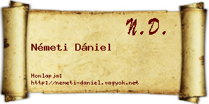 Németi Dániel névjegykártya